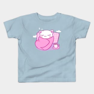 Cozy comfy cute cat Kids T-Shirt